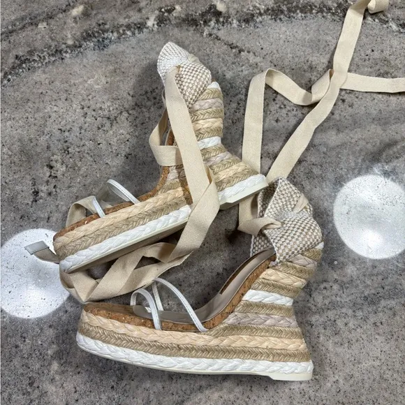 Sophia Webster “Carlita” lace Wedge Espadrilles heels/shoes