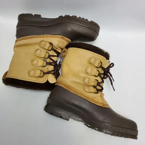 SOREL Badger Womens Insulated Shearling Lined Snow Duck Boots Size 9 Waterproof