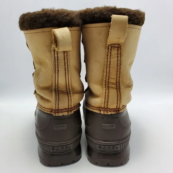 SOREL Badger Womens Insulated Shearling Lined Snow Duck Boots Size 9 Waterproof