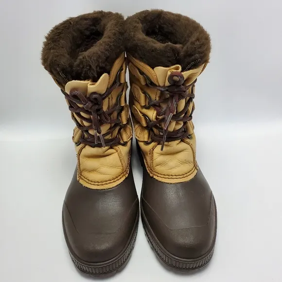 SOREL Badger Womens Insulated Shearling Lined Snow Duck Boots Size 9 Waterproof