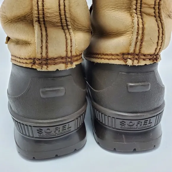SOREL Badger Womens Insulated Shearling Lined Snow Duck Boots Size 9 Waterproof