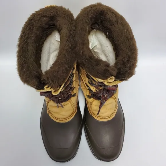 SOREL Badger Womens Insulated Shearling Lined Snow Duck Boots Size 9 Waterproof