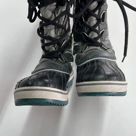 Sorel Boots Womens 6 Black Quarry Cloudburst Tofino Organza Waterproof Snow