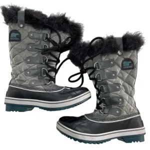 Sorel Boots Womens 6 Black Quarry Cloudburst Tofino Organza Waterproof Snow