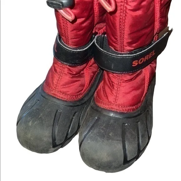 Sorel Flurry Red‎ &amp; Black Winter Snow Boots