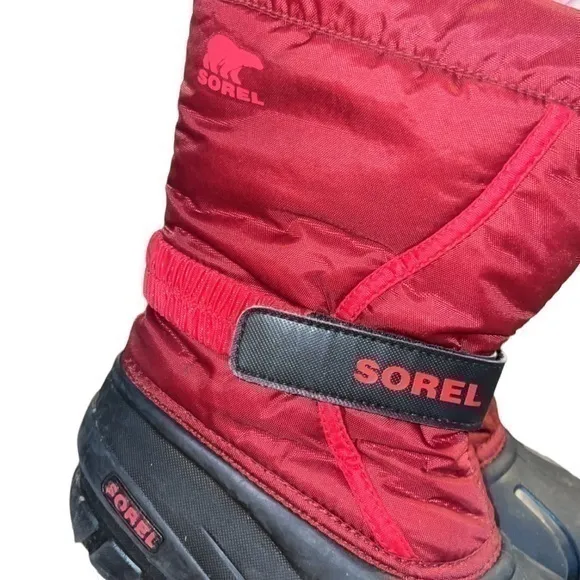 Sorel Flurry Red‎ &amp; Black Winter Snow Boots