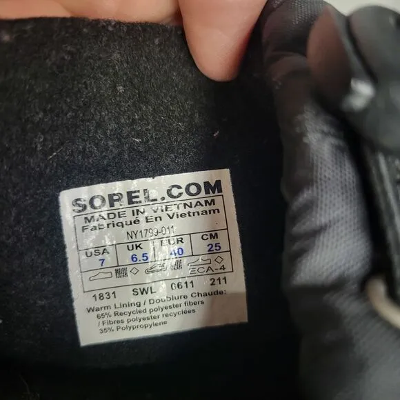 Sorel Glacier Men's Size 7 Insulated‎ Extreme Snow Boots Black Winter Ski