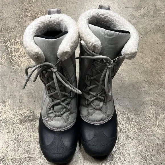 Sorel Gray and Black Quilted Winter Boots