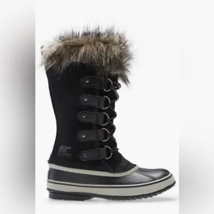 SOREL Joan of Arctic Faux Fur Black Waterproof Snow Boot Women’s Size 7.5