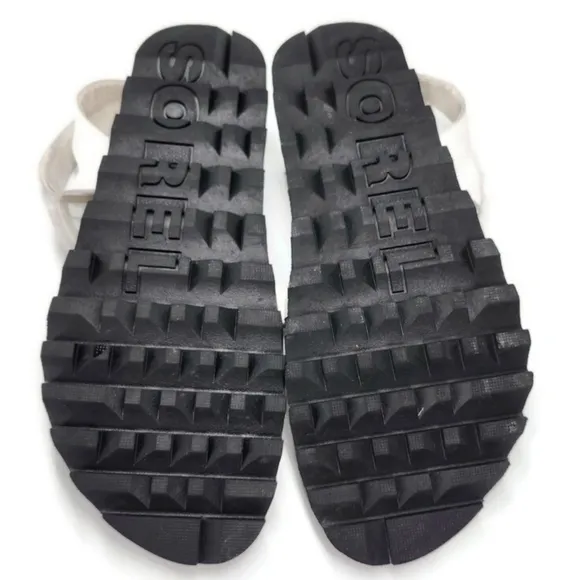 Sorel Roaming White Leather Multi Strap Gladiator Sling-Back Flatform Sandals