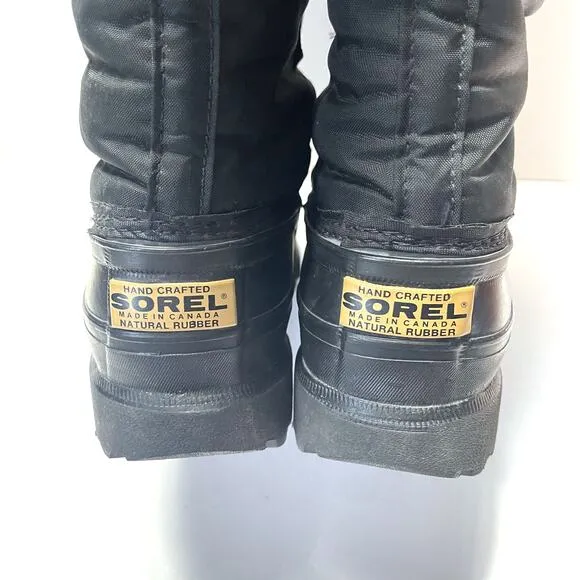SOREL Rubber Waterproof Insulated Winter Lace Up Boots in Black Size 6
