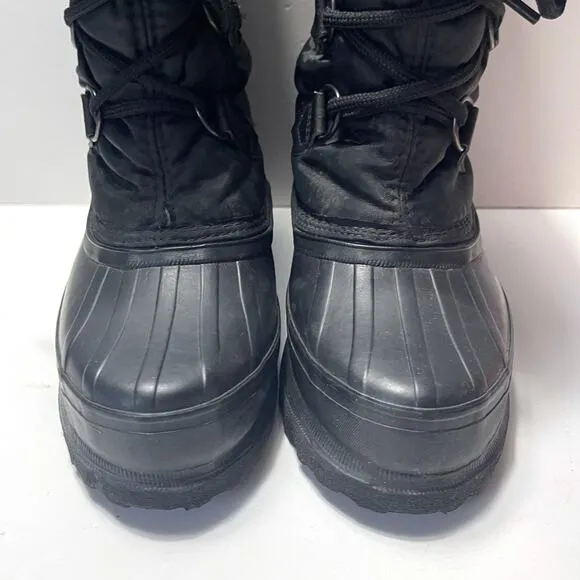 SOREL Rubber Waterproof Insulated Winter Lace Up Boots in Black Size 6