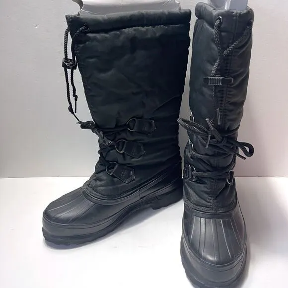 SOREL Rubber Waterproof Insulated Winter Lace Up Boots in Black Size 6