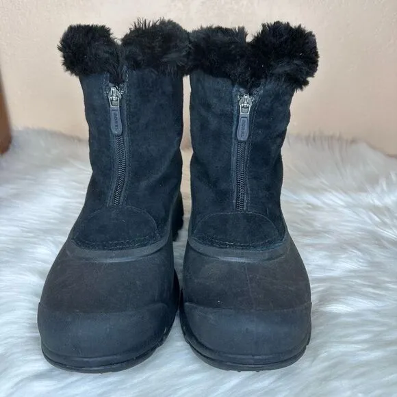 SOREL Snow Angel Suede Fur Lined Zip Boots Thinsulate Size 8