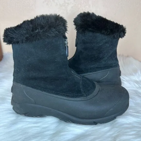 SOREL Snow Angel Suede Fur Lined Zip Boots Thinsulate Size 8