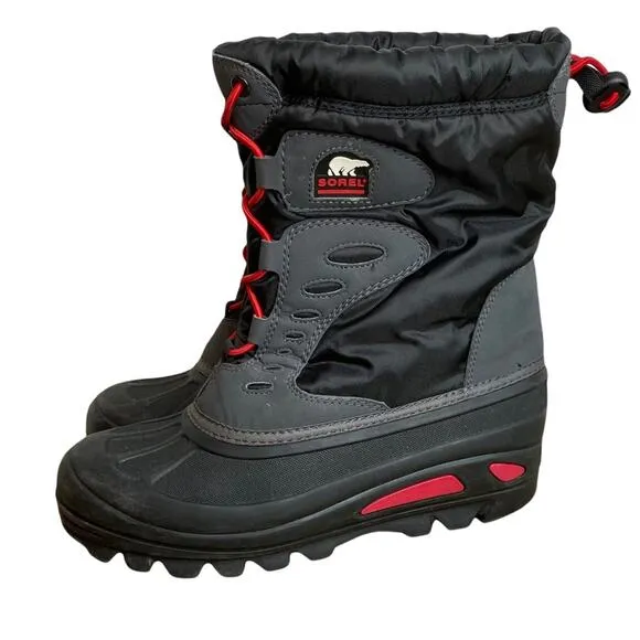 Sorel Storm Racer Snow Winter Boots Black Sz 6