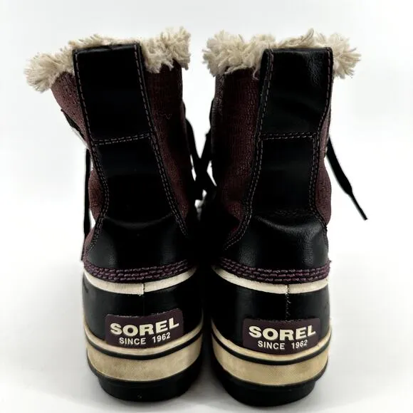 Sorel Tivoli Boots Waterproof Snow Boots Winter Purple Snakeskin 10