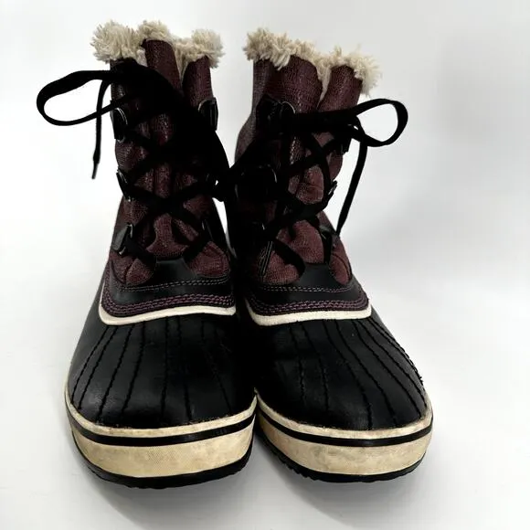 Sorel Tivoli Boots Waterproof Snow Boots Winter Purple Snakeskin 10