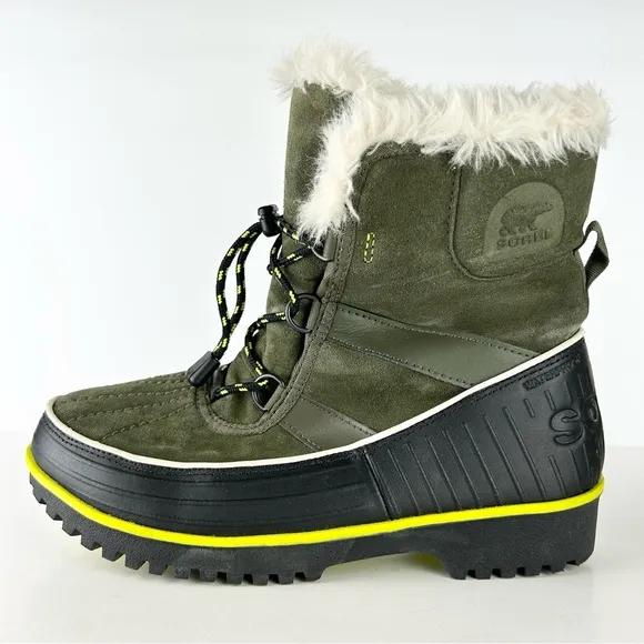 Sorel Tivoli II Waterproof Dark Olive Green Suede Leather Unisex Winter Boots