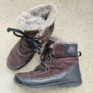 Sorel Tivoli sport cattail winter snow boots brown suede waterproof size 8