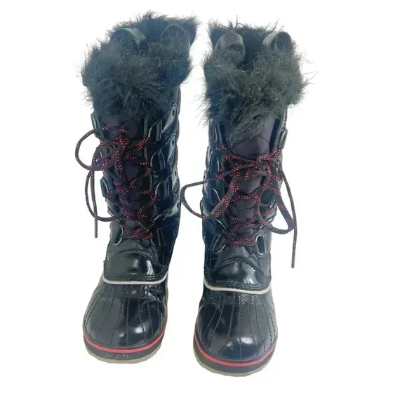 Sorel Tofino Cate Black Winter Snow Boots Quilted Waterproof Size 7