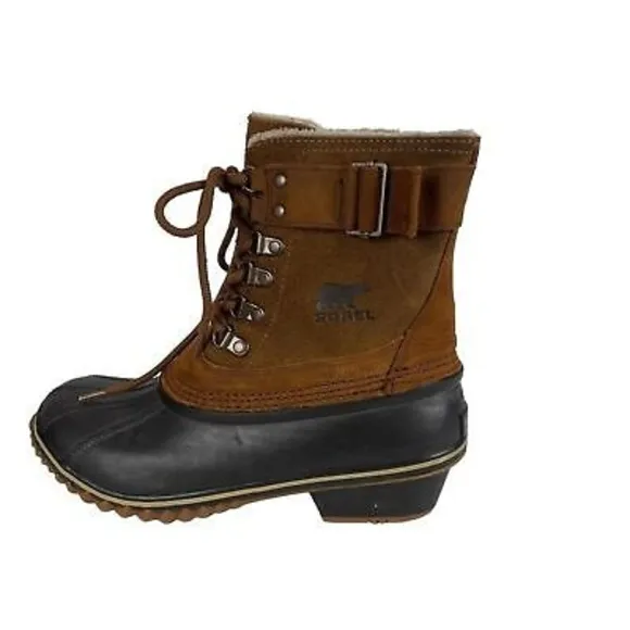 Sorel Winter Fancy Lace II Boot Water Proof Rubber Leather Women Size 6.5