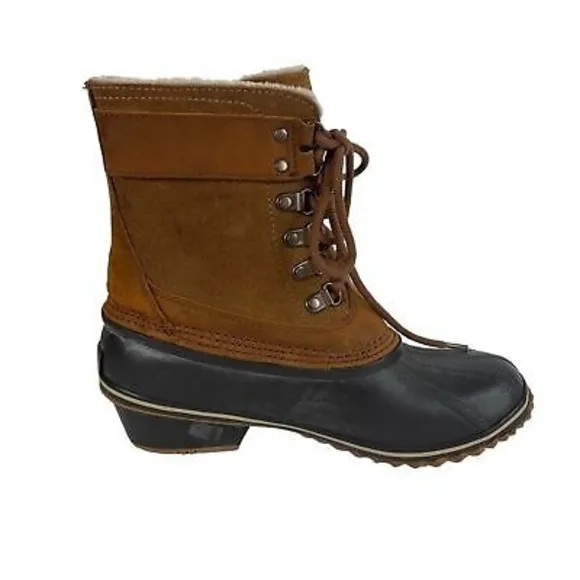 Sorel Winter Fancy Lace II Boot Water Proof Rubber Leather Women Size 6.5
