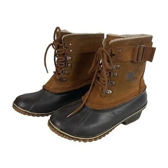 Sorel Winter Fancy Lace II Boot Water Proof Rubber Leather Women Size 6.5