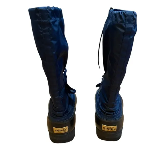 Sorel Winter Snow Boots Snow Lion 2 Womens Size 6 Blue Duck Rubber Insulated