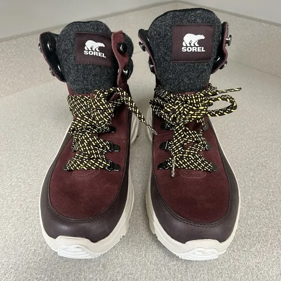 Sorel Women Sz 9 Kinetic Breakthru Conquest Boots In Cinder BloodstoneWaterproof