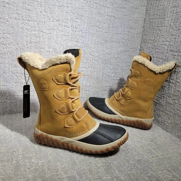 Sorel Women's Out N About Women's Size 6 Lace Up Leather Waterproof Winter Boots