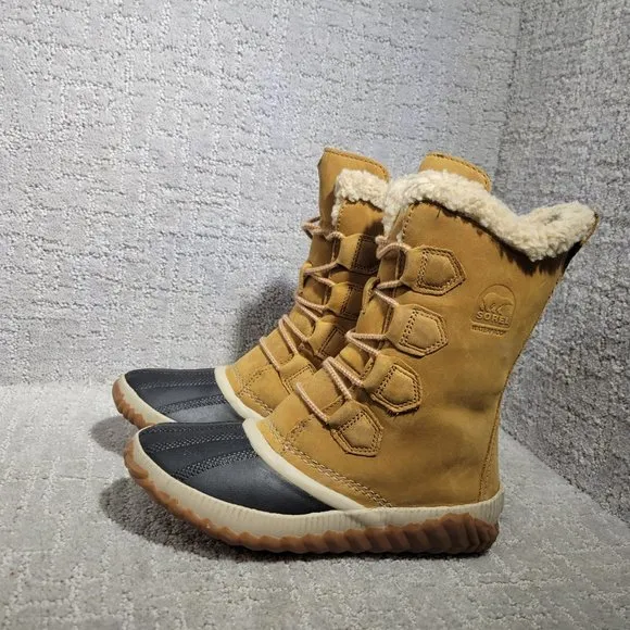 Sorel Women's Out N About Women's Size 6 Lace Up Leather Waterproof Winter Boots