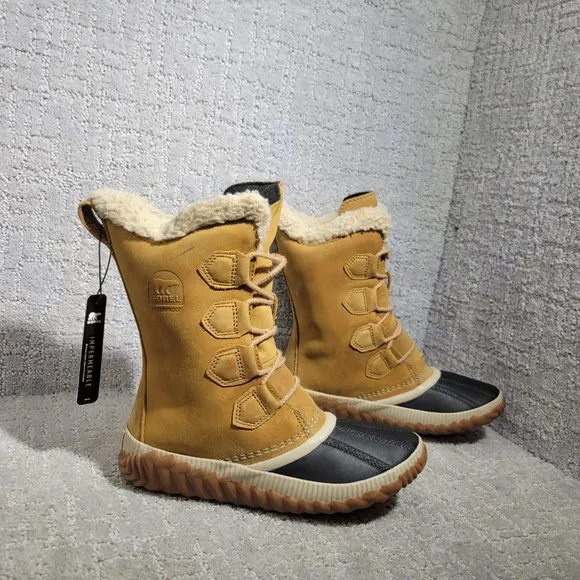 Sorel Women's Out N About Women's Size 6 Lace Up Leather Waterproof Winter Boots