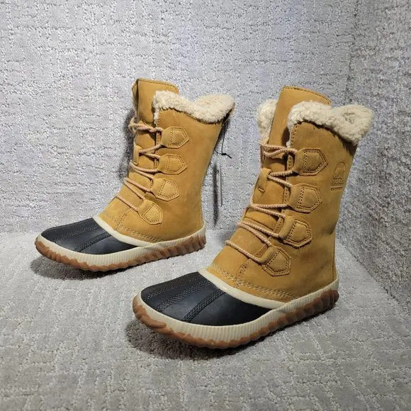 Sorel Women's Out N About Women's Size 6 Lace Up Leather Waterproof Winter Boots