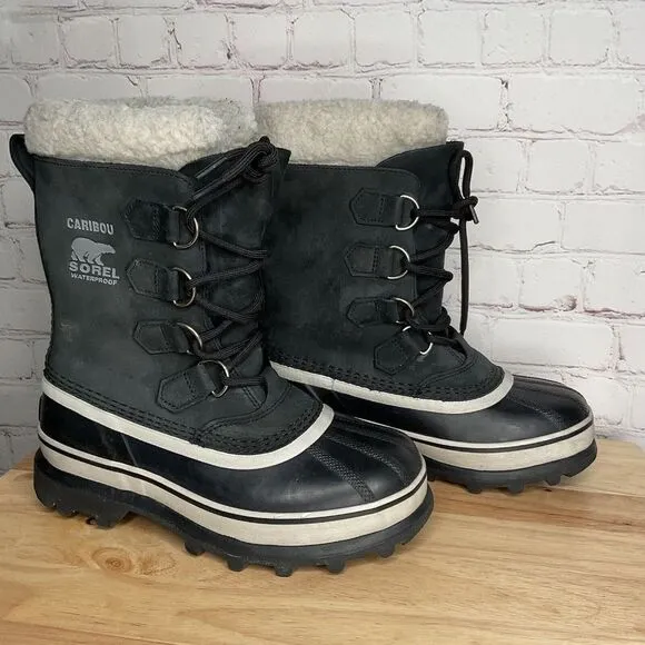 Sorel Caribou 1005-011 Women's Size 6 Black Waterproof Winter Snow Boots