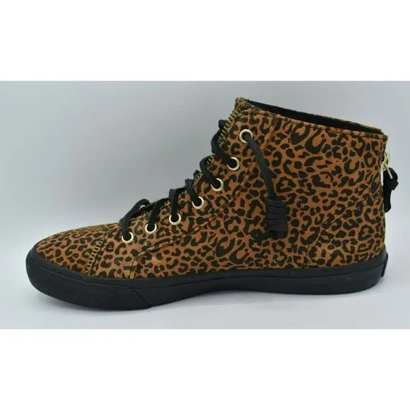 Sperry Womens Size 9.5 Top Sider Rebecca Minkoff High Top Leopard Print Sneakers