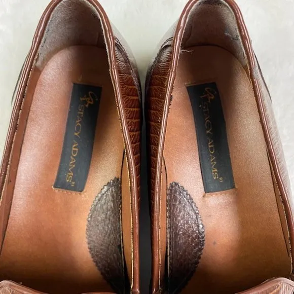 Stacy‎ Adams Genuine Snake Skin &amp; Leather Loafers, size 10.5