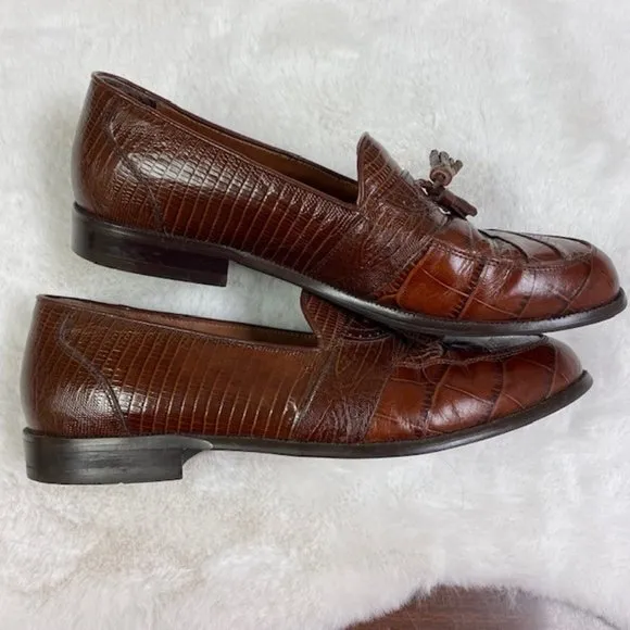 Stacy‎ Adams Genuine Snake Skin &amp; Leather Loafers, size 10.5