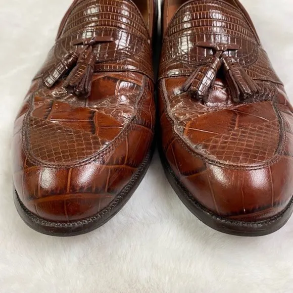 Stacy‎ Adams Genuine Snake Skin &amp; Leather Loafers, size 10.5