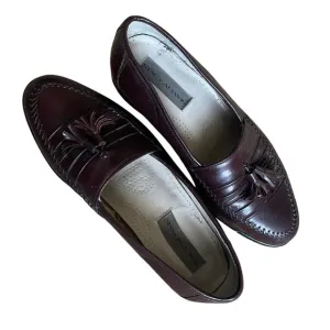 Stacy Adams Loafers Tassel Accents Dress Shoes Burgundy Leather Mens 10 1/2