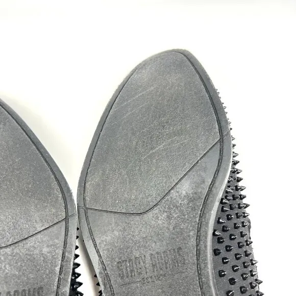 Stacy Adams Mens 10.5 Black Studded Spike Loafers Dress Shoes