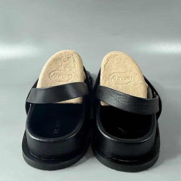 ST.AGNI 30mm Mio Leather Flat Sandals, Size 37