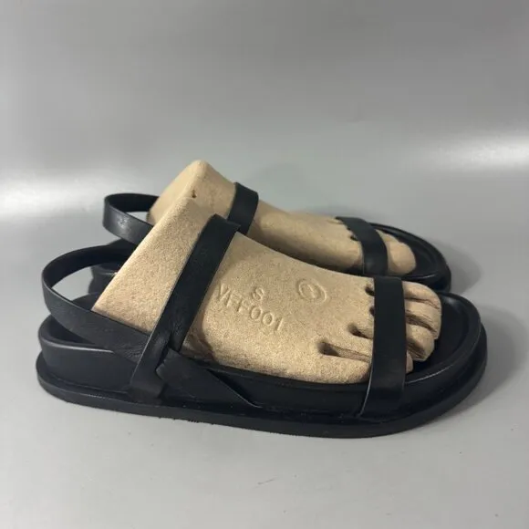 ST.AGNI 30mm Mio Leather Flat Sandals, Size 37