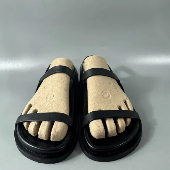 ST.AGNI 30mm Mio Leather Flat Sandals, Size 37