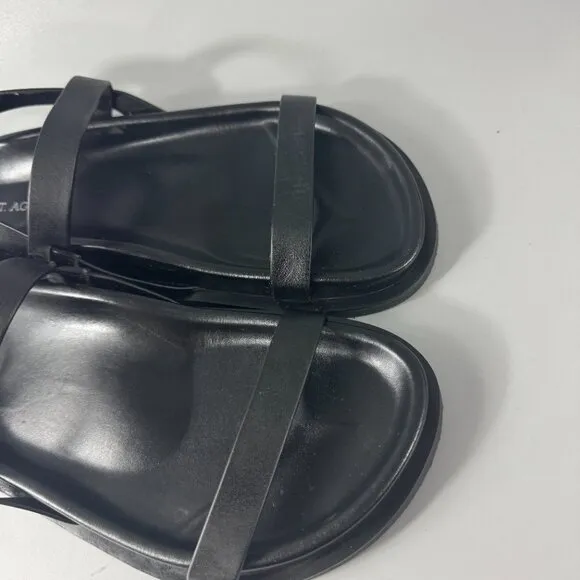 ST.AGNI 30mm Mio Leather Flat Sandals, Size 37