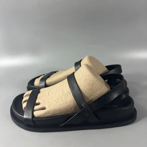 ST.AGNI 30mm Mio Leather Flat Sandals, Size 37