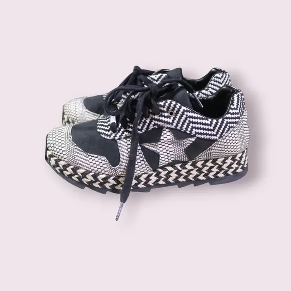 Stella Mccartney Sneakers Macy Lace Up Athletic Wedge Espadrilles Shoes Size 38
