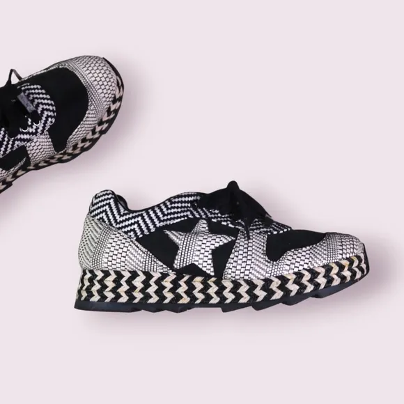 Stella Mccartney Sneakers Macy Lace Up Athletic Wedge Espadrilles Shoes Size 38
