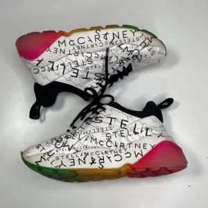 Stella McCartney White Faux Leather &amp; Neoprene Eclypse Monogram Sneaker Size 8US