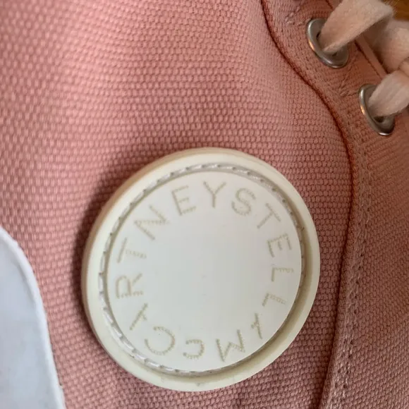 Stella McCartney Women’s Pink Cream Cotton Lace Up High Top Sneakers 39 Preloved